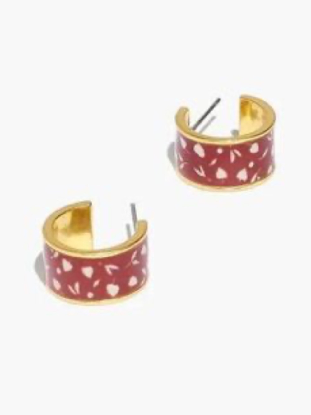 Madewell Stem Scatter Enamel Huggie Hoop Earrings
